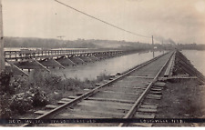 RPPC Louisville NE Nebraska Railroad Train Wagon Bridge Photo Vtg Postcard C60 picture