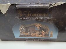 Vintage Fontanini Heirloom Nativity Set #54557 Nine Piece Set & Stable In Box picture