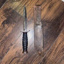 US Original WWII Imperial M3 Leather Handle  Fighting Trench Knife Minty picture