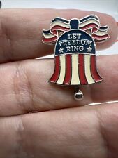 Disney Patriotic Pin Let Freedom Ring Bell Commemorative USA Red White Blue picture