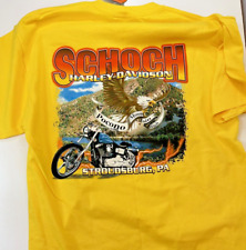 Harley Davidson T Shirt Men’s Size Large L Yellow Schoch Stroudsburg PA  Logo picture
