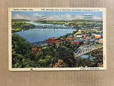 Postcard Parkersburg WV West Virginia Aerial View Ohio River Railroad Bridges picture