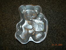 WILTON TEDDY BEAR W BLOCK CAKE PAN 1ST BIRTHDAY 1995 #2105-8257 picture