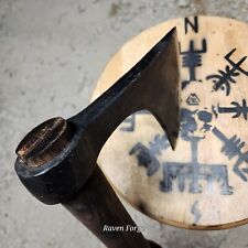 Custom Viking Bearded AXE Hand Forged By Raven Forge BLADESMITH MADE FIF picture