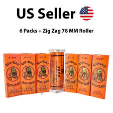 6 Packs Zig Zag Orange 1 1/4 Rolling Papers + Zig Zag 78 MM Roller picture