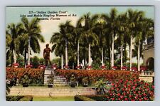 Sarasota FL-Florida, Ringling Art Museum, Italian Garden Court, Vintage Postcard picture