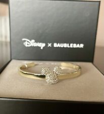 BaubleBar Disney Mickey Mouse Cuff Bracelet - Gold Stackable Jewelry Brand New picture