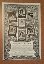Old Vintage Antique 1904 Fairy Calendar - N. K. Fairbank Co. - 1903 Print Art AD picture