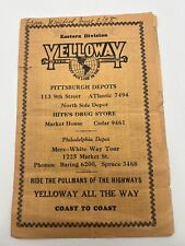 Antique 1928 Yelloway Eastern Division Pittsburgh Depot Bus Schedule picture