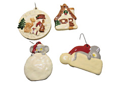 Vintage Mixed Set of 4 Ceramic Christmas Ornaments  3