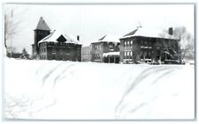 c1940's Michigan College Of Mines Winter Snow View Houghton MI RPPC Photo picture