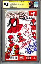 💥AMAZING SPIDER-MAN #1 CGC SS 9.8 SIGNED & SKETCHED STAN LEE & 8 LEGENDS RARE💥 picture