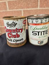 Vintage 8 Oz Flat Top Beer Cans. Stite By Gluek & Goetz Country Club. picture