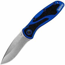 Kershaw K.O. Blur Knife Navy Blue Handle Stonewashed Plain Edge 1670NBSW picture