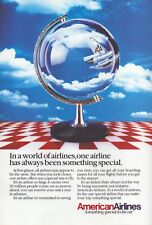 American Airlines Globe Jet Clouds Something Special Vintage Print Ad 1984 picture