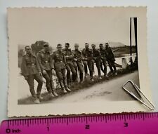 050 WW2 Orig. Photo German Soldiers Uniforms Belts Bridge 2.5 x 3.5 inch picture