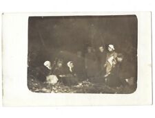 c1920s Group Of People Marshmallow Roasting Fire RPPC Real Photo Postcard picture
