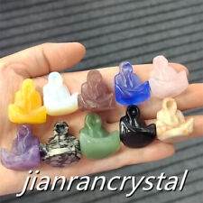10pc Mix Natural Quartz Carved Crystal Skull Halloween Figurines gift wholesale picture