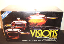 Vintage 1986 Corning Ware Rangetop Visions 6 pc Glass Covered Saucepan V-300-N picture