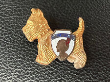 VTG Eagle River WI Scottie Dog Figure & Enamel Shield Coat Arms Pin Brooch 1.25