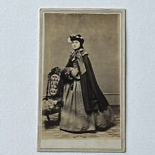 Antique CDV Photograph Beautiful Affluent Young Woman Winter Attire Akron OH picture
