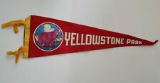 Vintage red felt Yellowstone National Park Bear travel souvenir banner pennant picture