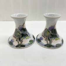 Vintage Ceramic Pottery Candle Stick Holders (Set of 2) Toyo Hand Painted picture