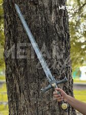 Damascus Steel King Solomon Crusader Sword w/Sheath (Star of David Pommel) Gift picture