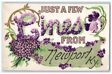 c1910 Just A New Pines From Newport Kentucky KY Embossed Flowers Leaves Postcard picture