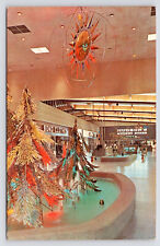c1970s Pontiac Michigan~Mall Interior~Water Fountain~Retro~VTG MI Postcard picture
