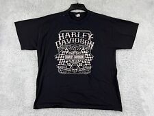 Harley Davidson Shirt Womens Extra Large Black Hills Ride To Live Checker Flag picture