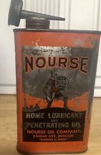 Nourse Oil Company Oil Can 1/2 Pint Home Lubricant Kansas City MO - RARE picture