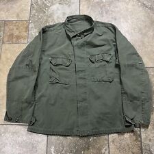 Vintage Army Military Button Up Shirt Men Large OG OD Vietnam Utility Shacket picture