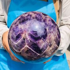 9.46LB Natural Beautiful Dream Amethyst Quartz Crystal Sphere Ball Healing 104 picture