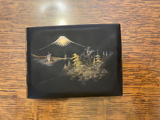 Vintage Japanese Damascene Komai Style Cigarette Case Landscape with Mt. Fuji picture