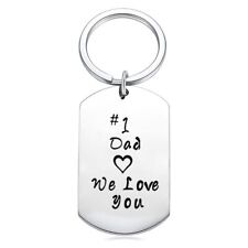 Birthday Fathers Day Gift for Dad Engraved Keychain Gifts from Daughter Son W... picture