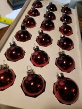 18 DEEP RED Cranberry RAUCH Shiny Glass Ball Christmas Ornaments MADEinUSA 1.75