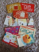 8 VINTAGE GIFT CARDS -5 CVS + 3 WALGREEN  - NO VALUE - picture
