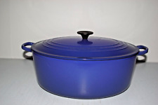 Le Creuset 9.5 qt. #35 Deep Blue Cast Iron Oval Dutch Oven Casserole w/Lid EUC picture
