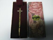 RARE Vintage CRYSTAL CROSS Goldtone Pen 1928 Gift Accessory CO. NEW IN BOX picture