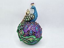 Kurt S. Adler Peacock Purple Blue Green Glass Ornament Noble Gems NEW In The BOX picture
