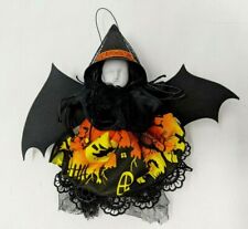2013 Irene Gates Handmade Halloween Winged Witch Broom Folk Art Ornament KP21 picture