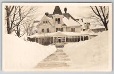 RPPC Beautiful Large Home Huge Snow Fall c1907 Postcard B25 picture