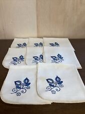 HTF BLUE DANUBE/BLUE ONION EMBROIDERED NAPKINS SET OF 8 picture