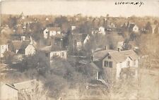 PC1/ Livonia New York RPPC Postcard c1910 Birdseye Homes Church  55 picture