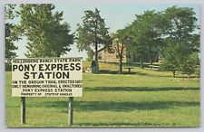 Hanover Kansas, Pony Express Station Hollenberg Ranch State Park, VTG Postcard picture