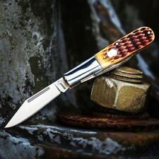 Boker Plus Barlow Pocket Knife Stainless Steel Blades Brown Jigged Bone Handle picture