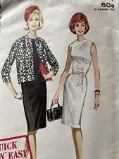 Vintage 60's Butterick 2631 EASY SLIM SHEATH DRESS & JACKET  Sewing Pattern Miss picture