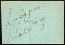 Charles Ray d1943 signed autograph auto 3x5 Cut Actor in Silent Comedy Films picture