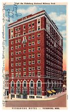 Vicksburg, MS - Vicksburg Hotel Linen Postcard Posted 1956 picture